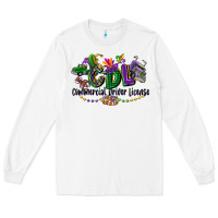 White cdl mardi gras Long Sleeve Tee - CowGirlArtShop