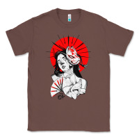 Chestnut japanese geisha samurai fox mask red sun Classic Tee - tuanDangUi