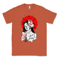 Copper japanese geisha samurai fox mask red sun Classic Tee - tuanDangUi