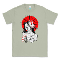Matcha japanese geisha samurai fox mask red sun Classic Tee - tuanDangUi