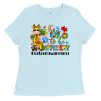 Baby Blue it s ok to be different giraffe Ladies Tee - LillyAllenDesigns