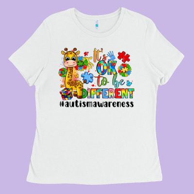 It S Ok To Be Different Giraffe Ladies Tee Designed By Lillyallendesigns