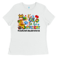 White it s ok to be different giraffe Ladies Tee - LillyAllenDesigns
