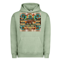 Pigment Oil Green bear native animal  pelt  tumbler Urban Hoodie - BarkalooDesign