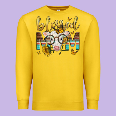 Western Blessed Mom Baby Calf Premium Sweatshirt Designed By Lillyallendesigns