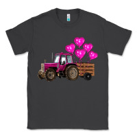 Smoke valentines day pink tractor with pink heart balloo Classic Tee - RanaPortraitStore