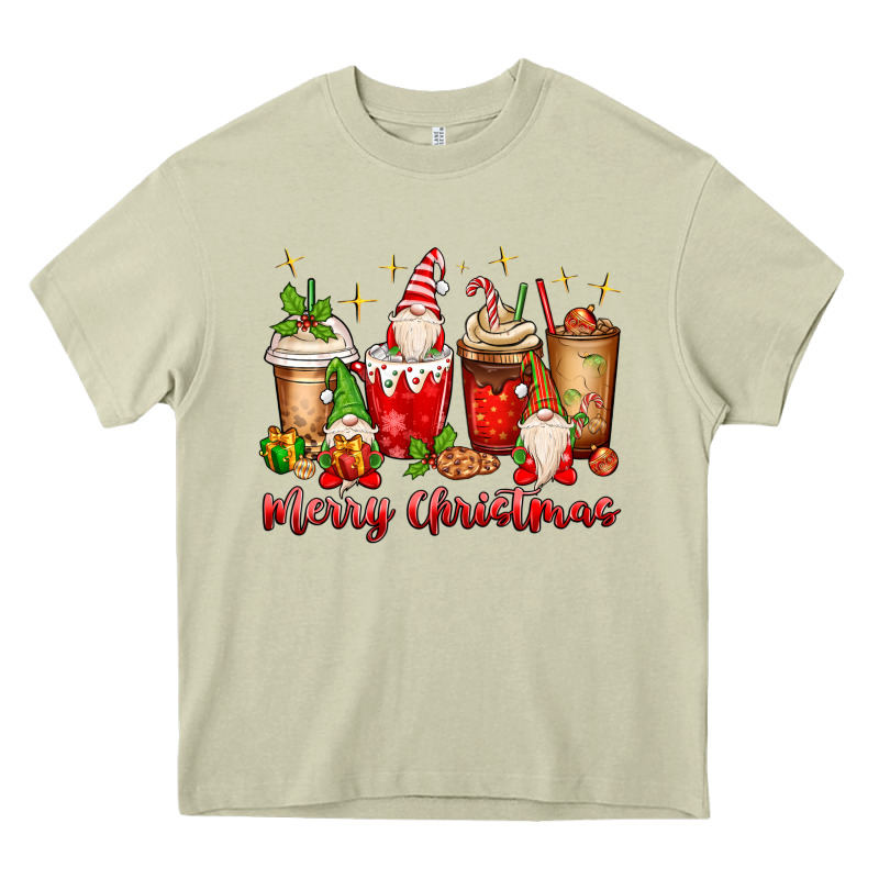 Merry Christmas Gnomes Coffee Cups Heavy Core Tee by MaliasSmallBusiness | Teevron
