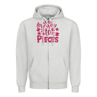 Dove Grey love you to pieces Zipper Hoodie - CowhideDigitalArt