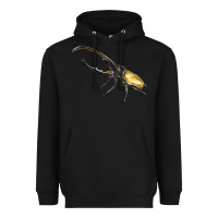 Black Hercules Beetle Side Heavyweight Hoodie - LillyAllenDesigns