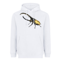 White Hercules Beetle Side Heavyweight Hoodie - LillyAllenDesigns