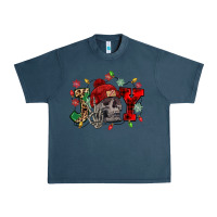 Midnight Navy Christmas Joy skeleton Urban Heavy Tee - NancyCooperArtShop