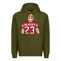 Army Green christian mccaffrey back to Premium Hoodie - tuanDangUi