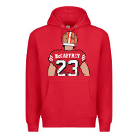 Red christian mccaffrey back to Premium Hoodie - tuanDangUi