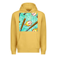 Antique Gold baseball bat with thunders seamless pattern Premium Hoodie - BundleAndBundleShop