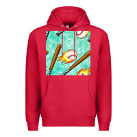Cardinal baseball bat with thunders seamless pattern Premium Hoodie - BundleAndBundleShop