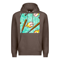 Coffee baseball bat with thunders seamless pattern Premium Hoodie - BundleAndBundleShop