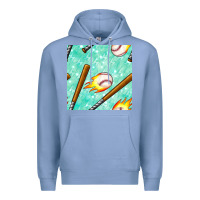 Colony Blue baseball bat with thunders seamless pattern Premium Hoodie - BundleAndBundleShop