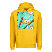 Lemon baseball bat with thunders seamless pattern Premium Hoodie - BundleAndBundleShop