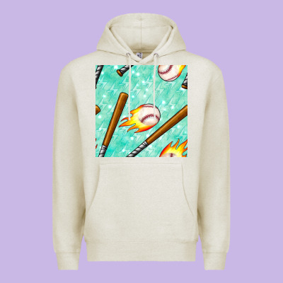 Baseball Bat With Thunders Seamless Pattern Premium Hoodie Designed By Bundleandbundleshop