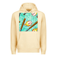 Pina Colada baseball bat with thunders seamless pattern Premium Hoodie - BundleAndBundleShop