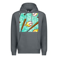 Rock baseball bat with thunders seamless pattern Premium Hoodie - BundleAndBundleShop