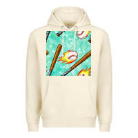 Sandshell baseball bat with thunders seamless pattern Premium Hoodie - BundleAndBundleShop