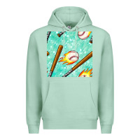 Seafoam baseball bat with thunders seamless pattern Premium Hoodie - BundleAndBundleShop