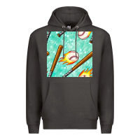 Smoke baseball bat with thunders seamless pattern Premium Hoodie - BundleAndBundleShop