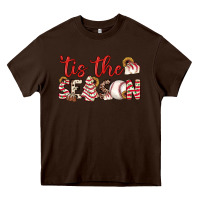 Chocolate Brown tis the season baseball little debbie tree cakes Heavy Core Tee - JahusDesignShop