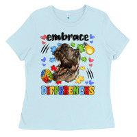 Baby Blue embrace differences Ladies Tee - LillyAllenDesigns