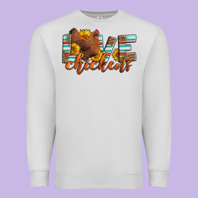 Love Chickens Premium Sweatshirt Designed By Lillyallendesigns