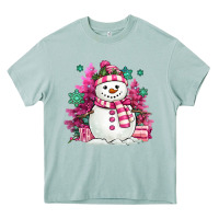 Arona pink christmas snowman Heavy Core Tee - MaliasSmallBusiness