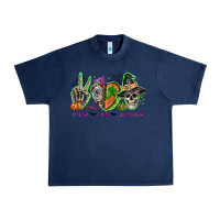 Navy Peace love Halloween Urban Heavy Tee - NancyCooperArtShop