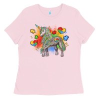 Bubblegum Pink autism unicorn Ladies Tee - LillyAllenDesigns
