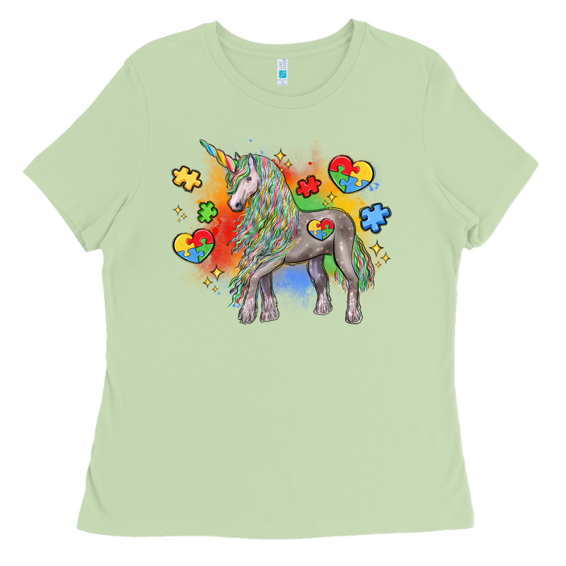 Autism Unicorn Ladies Tee by LillyAllenDesigns | Teevron
