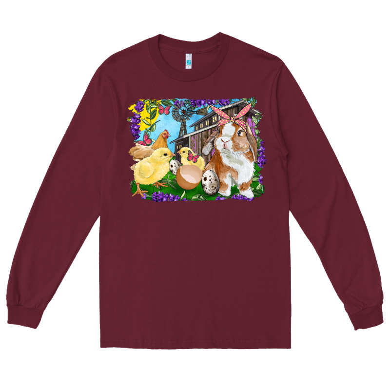Easter Farm Chicks And Bunny Long Sleeve Tee by RanaPortraitStore | Teevron