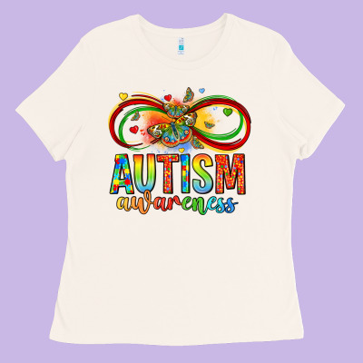 Autism Awareness Butterfly Infinity Symbol Ladies Tee Designed By Lillyallendesigns