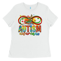 White autism awareness butterfly infinity symbol Ladies Tee - LillyAllenDesigns
