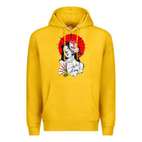 Lemon japanese geisha samurai fox mask red sun Premium Hoodie - tuanDangUi