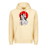 Pina Colada japanese geisha samurai fox mask red sun Premium Hoodie - tuanDangUi