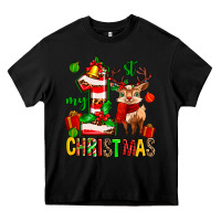 Black my first christmas reindeer Heavy Core Tee - MaliasSmallBusiness