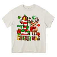 Cream my first christmas reindeer Heavy Core Tee - MaliasSmallBusiness