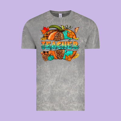 Teacher Pumpkin Vintage Tee Designed By Nancycooperartshop