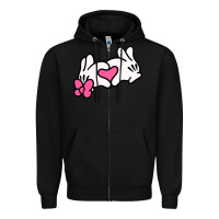 Black Minnie Mouse Zipper Hoodie - CowhideDigitalArt