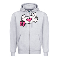 Heather Grey Minnie Mouse Zipper Hoodie - CowhideDigitalArt