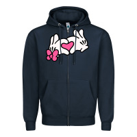 Navy Minnie Mouse Zipper Hoodie - CowhideDigitalArt