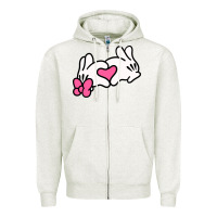 Oatmeal Heather Minnie Mouse Zipper Hoodie - CowhideDigitalArt