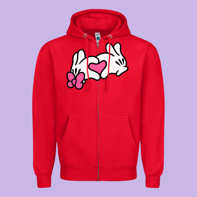 Minnie Mouse Zipper Hoodie Designed By Cowhidedigitalart