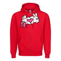 Red Minnie Mouse Zipper Hoodie - CowhideDigitalArt