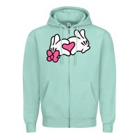 Seafoam Minnie Mouse Zipper Hoodie - CowhideDigitalArt